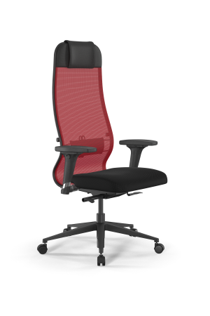Кресло для руководителя Метта SynchroSit 10 B1-111D - X2+UMF(X1) /Ub00/Wh00/D02P(M24.B11.G19.W02) (Красный | Черный)