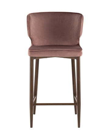 Стул полубарный Матео велюр пыльно-розовый ножки дерево (Стул полубарный Матео пыльно-розовый)