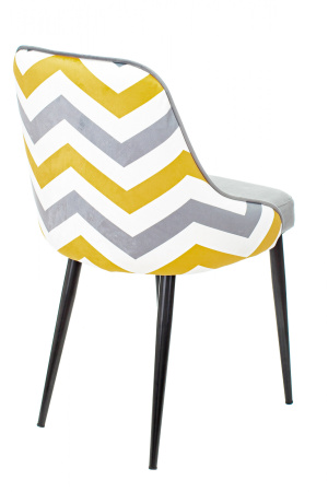 Стул для кухни KF-5_2 комплект 2шт серый зигзаг металл черный на ножках (KF-5/ZIG/GREY_2) (Серый)