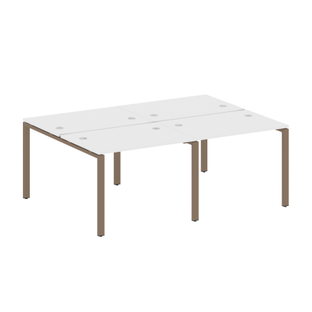 Рабочая станция на 4 раб. места Metal System Style БП.СМ-4.1 2000x1475x750 (Белый/Мокко металл)