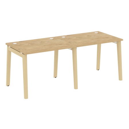 Рабочая станция на деревянных опорах Onix Wood OW.RS-2.1.8 1960x800x750 (Тиквуд Светлый/Дуб Светлый)