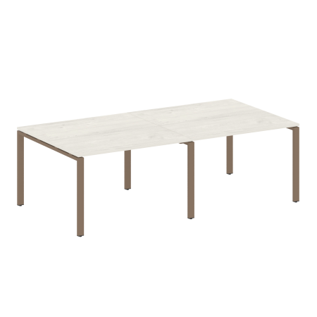 Переговорный стол 2 столешницы Metal System Style БП.ПРГ-2.2 2400x1235x750 (Дуб Наварра/Мокко металл)