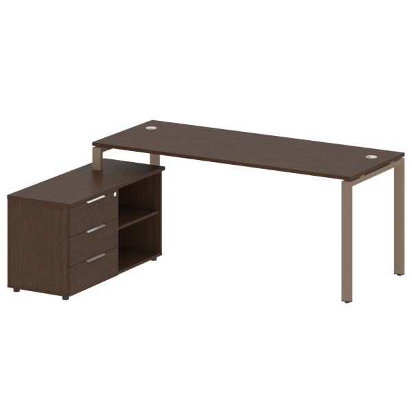 Рабочая станция с опорной тумбой левая Metal System Style БП.РС-СТС-2.5 Л 1900x1520x750 (Венге Цаво/Мокко металл) Рабочая станция с опорной тумбой левая Metal System Style БП.РС-СТС-2.5 Л 1900x1520x750 (Венге Цаво/Мокко металл)