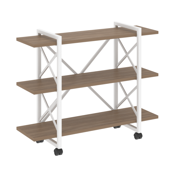 Стеллаж на колесных опорах-3 полки VR.L-MST.K-3.8V 1200x400x968 (Дуб Аризона/Белый металл)