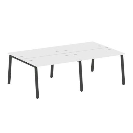 Рабочая станция на 4 рабочих места на А-образном м/к Metal System Style БА.СМ-4.2 2400x1475x750 (Белый/Антрацит металл)