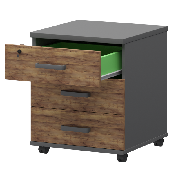 Тумба подкатная Смарт СМТ-3ПЦ Тип1 434x450x620 (Графит/Таксония)