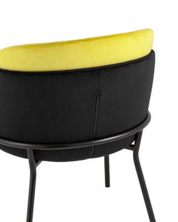 Стул Дабл велюр черный с желтой вставкой (Стул Дабл черный, желтый) Стул Дабл велюр черный с желтой вставкой (Стул Дабл черный, желтый)