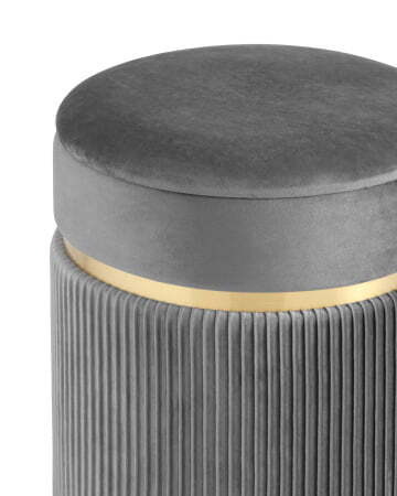 Пуф Миранда с ящиком велюр серый (Пуф Миранда серый)