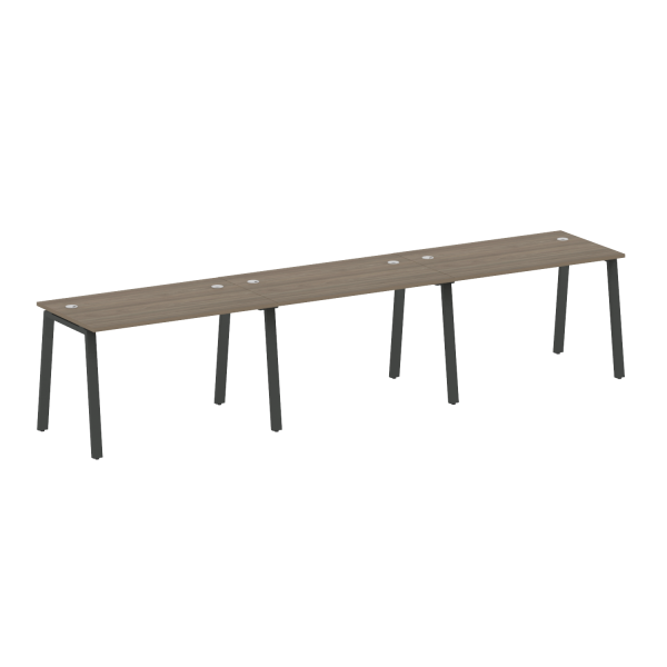 Рабочая станция на 3 рабочих места на А-образном м/к Metal System Style БА.СМ-3.2 3600x720x750 (Вяз/Антрацит металл)