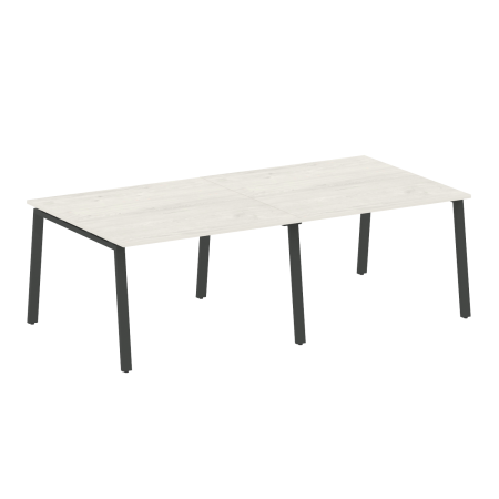 Стол для переговоров (2 столешницы) на А-образном м/к Metal System Style БА.ПРГ-2.2 2400x1235x750 (Дуб наварра/Антрацит металл)