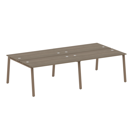 Рабочая станция на 4 рабочих места на А-образном м/к Metal System Style БА.СМ-4.3 2800x1475x750 (Вяз/Мокко металл)