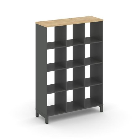 Каркас стеллажа 4 яруса SN.KS-430 (1121х400х1615) (Антрацит/Тиквуд Светлый/Металл Антрацит)