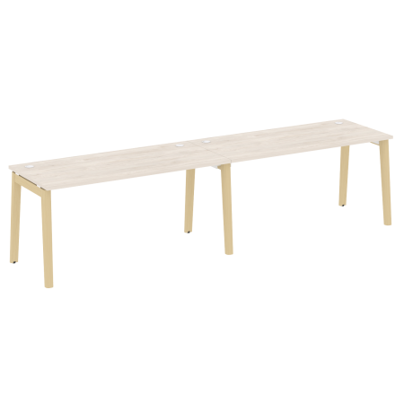 Рабочая станция на деревянных опорах Onix Wood OW.RS-2.4.7 3160x720x750 (Дуб Аризона/Дуб Светлый)