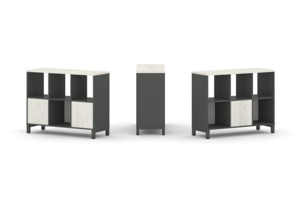 Набор стеллажа 2-х сторонний, 2 яруса SN.NSD-231 (1121х400х881) (Антрацит/Дуб Наварра/Металл Антрацит) Набор стеллажа 2-х сторонний, 2 яруса SN.NSD-231 (1121х400х881) (Антрацит/Дуб Наварра/Металл Антрацит)