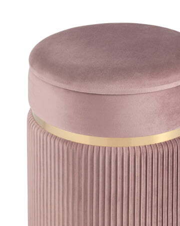 Пуф Миранда с ящиком велюр розовый (Пуф Миранда розовый)