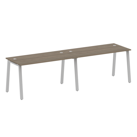 Рабочая станция на 2 рабочих места на А-образном м/к Metal System Style БА.СМ-2.3 2800x720x750 (Вяз/Серый металл)