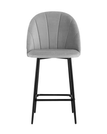 Стул полубарный Логан велюр светло-серый (Стул полубарный Логан светло-серый)