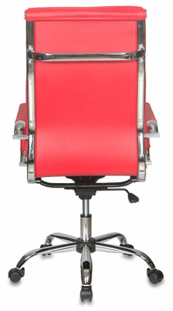 Кресло руководителя CH-993 красный эко.кожа крестов. металл хром (Красный)