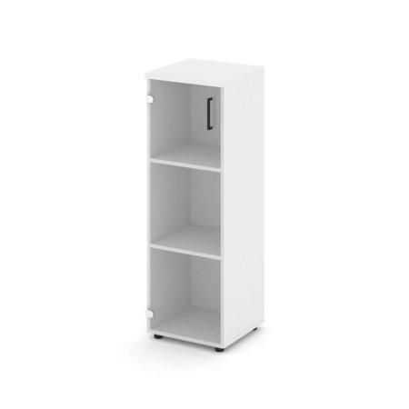 Шкаф средний узкий SN.STU.E-205(L) (400х400х1203) (Белый/Прозрачный)