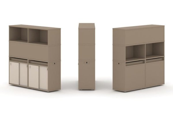 Тумба двойная + высокая надставка ES.NB.2V-7 (1500х410х1520) (Латте/Капучино)