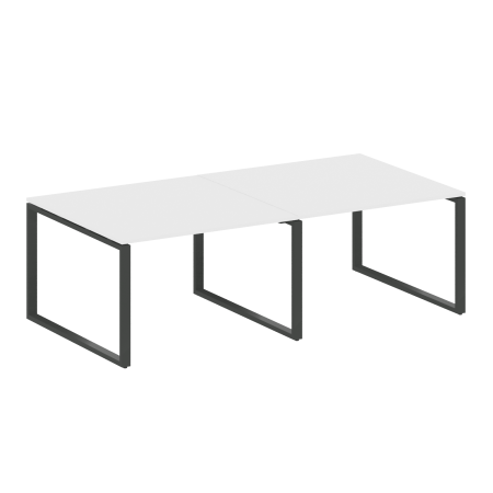 Переговорный стол 2 столешницы Metal System Style БО.ПРГ-2.2 2400x1235x750 (Белый/Антрацит металл)