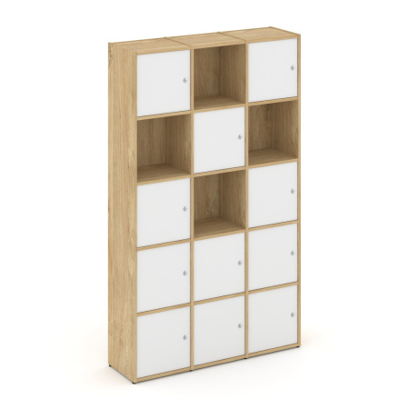 Стеллаж Locker Plus LK.K-009 1188x350x1983 (Тиквуд Светлый | Белый)