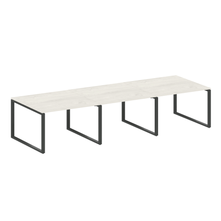 Переговорный стол 3 столешницы Metal System Style БО.ПРГ-3.2 3600x1235x750 (Дуб Наварра/Антрацит металл)