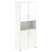 Шкаф для документов с нишей со стеклом белым LT.ST-1.4 R White (Вяз Благородный) Шкаф для документов с нишей со стеклом белым LT.ST-1.4 R White (Вяз Благородный)