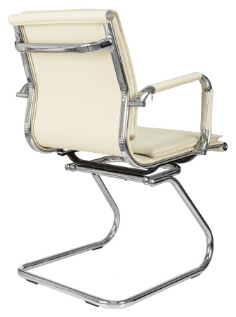 Кресло CH-993-Low-V слоновая кость эко.кожа низк.спин. полозья металл хром (Слоновая кость)