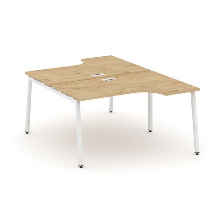 Рабочая станция эргономичная SN-4A.DRPA-022 (1580х1632/1992х750) (Тиквуд Светлый/Металл Белый)