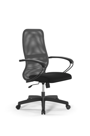 Кресло для руководителя Метта Sit 8 B2-8K - X1+UMF(X1) /Uh00/Wh00/K1bL(M09.B02.G15.W01) (Светло-серый | Черный)