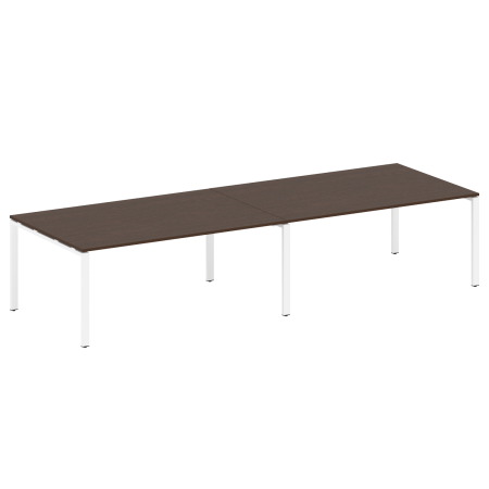 Переговорный стол 2 столешницы Metal System Style БП.ПРГ-2.5 3600x1235x750 (Венге Цаво/Белый металл)