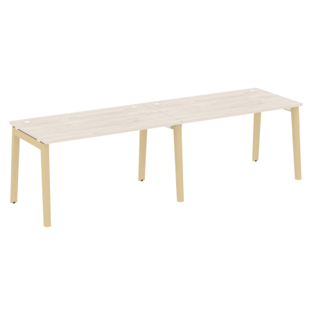 Рабочая станция на деревянных опорах Onix Wood OW.RS-2.3.8 2760x800x750 (Дуб Аризона/Дуб Светлый)