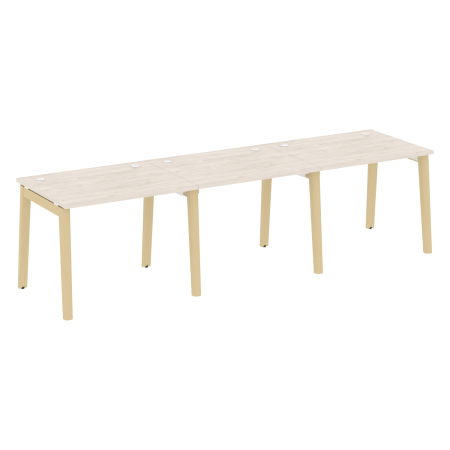 Рабочая станция на деревянных опорах Onix Wood OW.RS-3.1.8 2940x800x750 (Дуб Аризона/Дуб Светлый)
