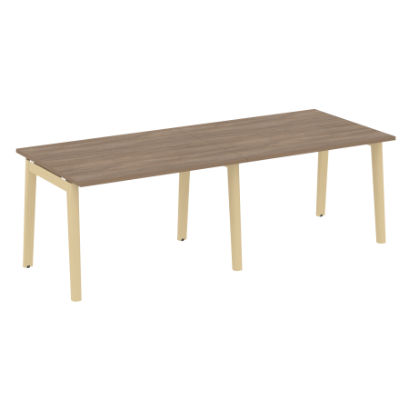 Стол переговорный на деревянных опорах Onix Wood OW.PRG-2.2 2360x980x750 (Дуб Аризона/Дуб Светлый)