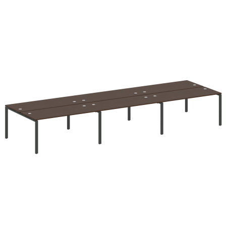 Рабочая станция на 6 раб. мест Metal System Style БП.СМ-6.4 4800x1475x750 (Венге Цаво/Антрацит металл)