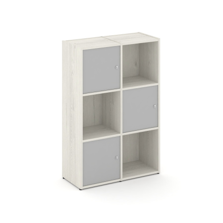 Стеллаж Locker Plus LK.K-002 798x350x1203 (Дуб Наварра | Серый)