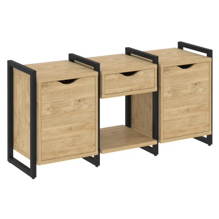 Тумба на регулируемых опорах наборная VR.L-TN-7.O 1440x460x719 (Тиквуд Светлый/Черный металл)