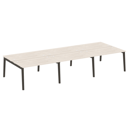 Рабочая станция на деревянных опорах Onix Wood OW.D.RS-6.3.8 4140x1635x750 (Денвер Светлый/Дуб Темный)