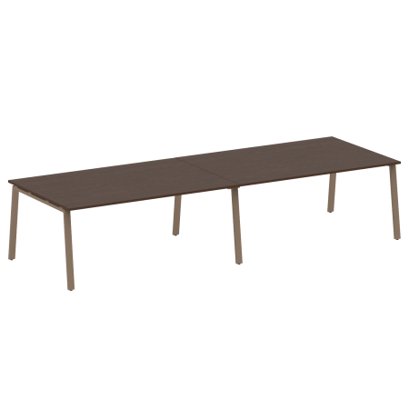 Стол для переговоров (2 столешницы) на А-образном м/к Metal System Style БА.ПРГ-2.5 3600x1235x750 (Венге Цаво/Мокко металл)