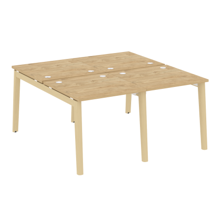 Рабочая станция на деревянных опорах Onix Wood OW.D.RS-4.0.8 1560x1635x750 (Тиквуд Светлый/Дуб Светлый)