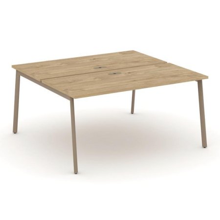Рабочая станция 2 места ES.D.RS-2.4-LP (1580х1500х750) (Тиквуд Светлый/Металл Латте)