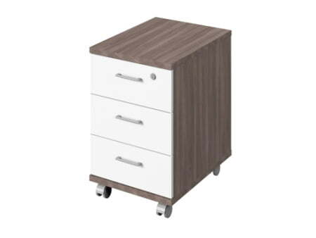 Тумба подкатная 3 ящ. с замком на верхний Public comfort С-91 380x500x588 (Белый/Джара Госфорт)