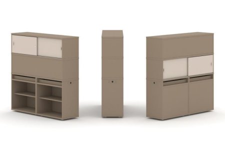 Тумба двойная + высокая надставка ES.NB.2V-3 (1500х410х1520) (Латте/Капучино)