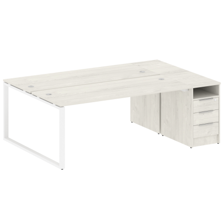 Рабочая станция Metal System Style БО.РС-СТП-2.5 2212x1475x750 (Дуб Наварра/Белый металл)