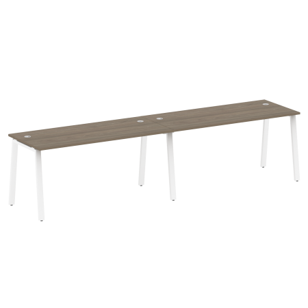 Рабочая станция на 2 рабочих места на А-образном м/к Metal System Style БА.СМ-2.4 3200x720x750 (Вяз/Белый металл)