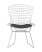 Стул обеденный Bertoia хромированный с черной подушкой (Стул кухонный Bertoia серебристый) Стул обеденный Bertoia хромированный с черной подушкой (Стул кухонный Bertoia серебристый)