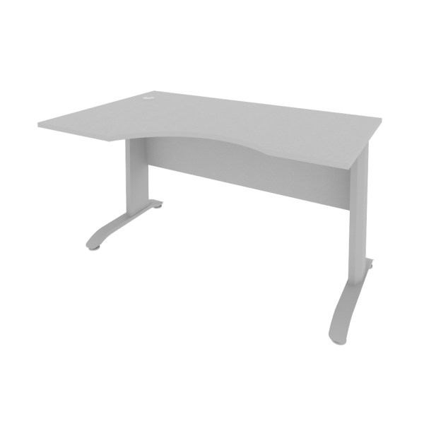Стол криволинейный левый Riva ПЛ.СА-2 Л 1400x900x750 (Серый/Металлик)