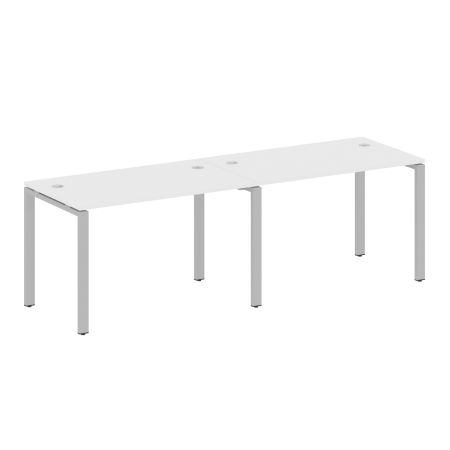Рабочая станция на 2 раб.места Metal System Style БП.СМ-2.2 2400x720x750 (Белый/Серый металл)