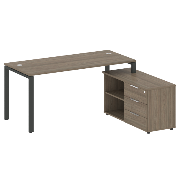 Рабочая станция с опорной тумбой правая Metal System Style БП.РС-СТС-2.4 Пр 1700x1520x750 (Вяз/Антрацит металл) Рабочая станция с опорной тумбой правая Metal System Style БП.РС-СТС-2.4 Пр 1700x1520x750 (Вяз/Антрацит металл)